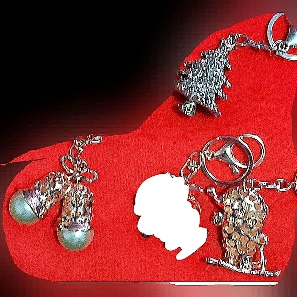 Austrian Crystal Enamel Holiday Keychains with Hook